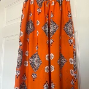 Orange Patterned Women's pants
